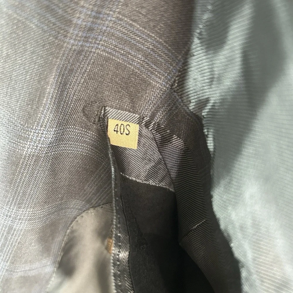 Luca Rossi Italia‎ 40S Gray Plaid Sport Coat Blazer Super 150s 3 Button